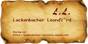 Lackenbacher Leonárd névjegykártya
