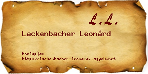 Lackenbacher Leonárd névjegykártya