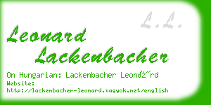 leonard lackenbacher business card